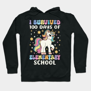 I Survived 100 Days of Elementary School Groovy Unicorn Hoodie